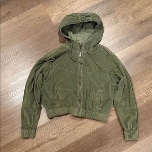 American Eagle cropped corduroy Hooded Jacket